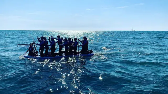 Paddle boarders