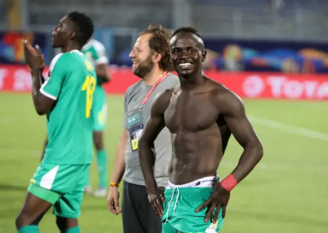 Senegal's Sadio Mane celebrates after the match