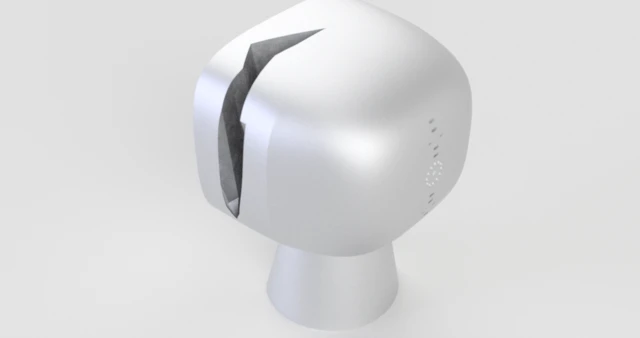 A crack in the side of the device