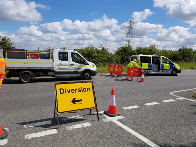 A47 accident near Morcott