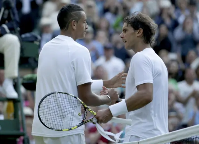 Nick Kyrgios and Rafael Nadal