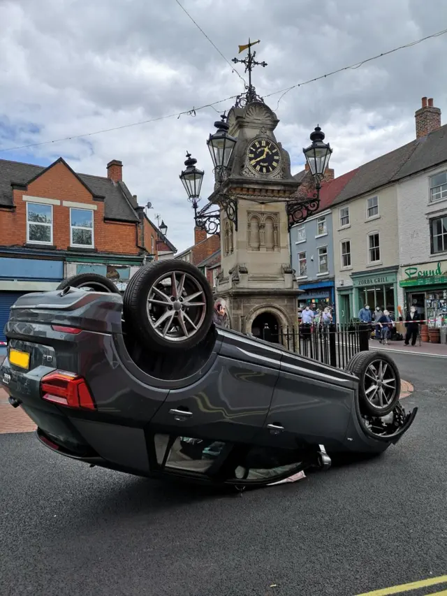 Overturned car