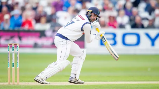 Will Fraine batting at Scarborough