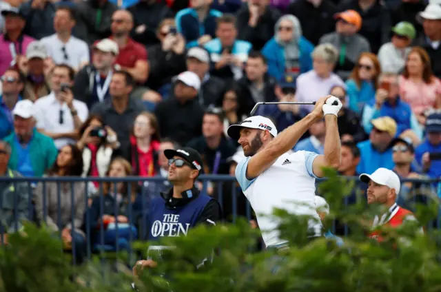 Dustin Johnson on the third hole