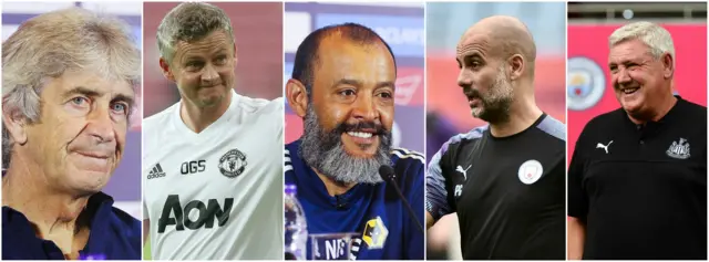 Pellegrini, Solskjaer, Nuno, Guardiola, Bruce