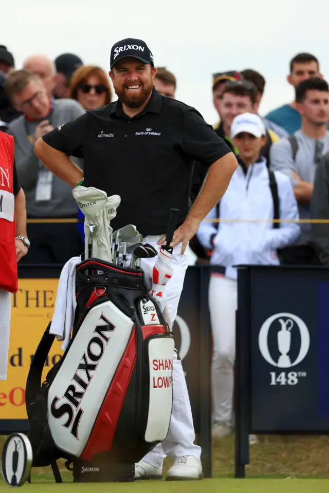 Shane Lowry waits on the 10th tee