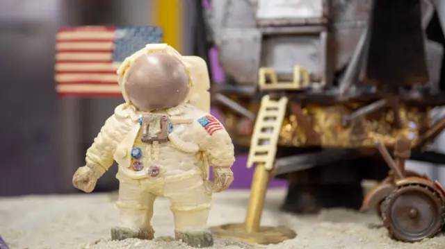 A chocolate recreation of the Apollo 11 moon landing