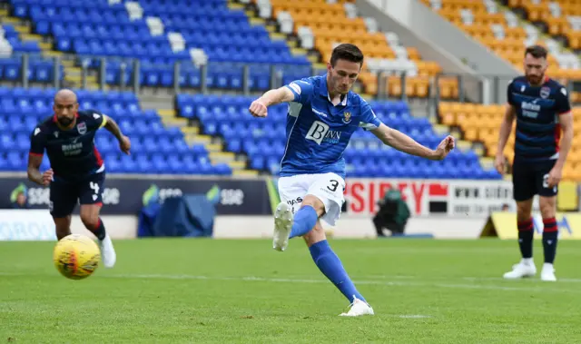 St Johnstone's Scott Tanser fired the hosts in front from the spot