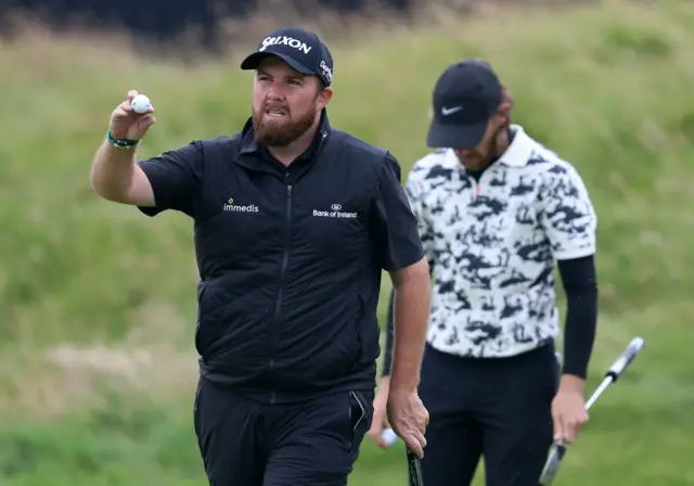 Shane Lowry after making par on the 17th