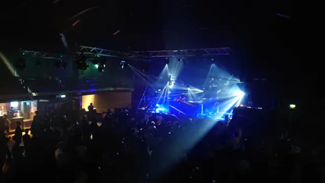 Katie Gately on stage at the Ritz