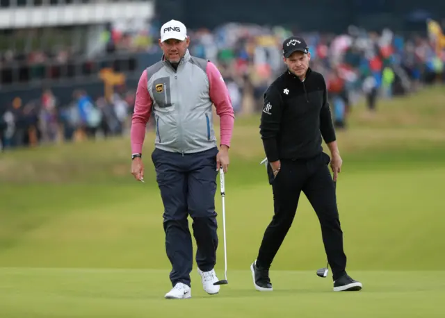 Lee Westwood and Danny Willett on the first hole