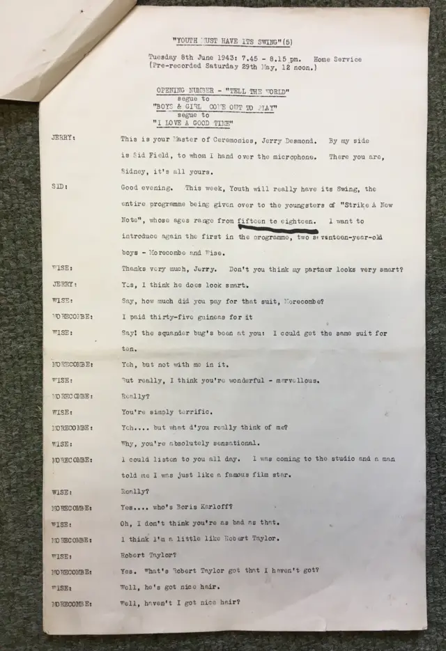 Photo of 1943 script