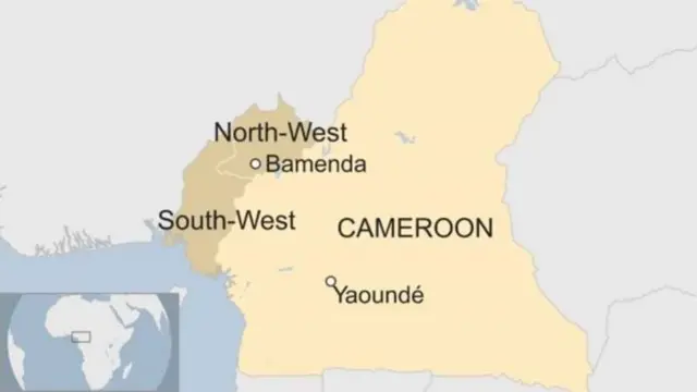 Map of Cameroon Anglophone regions