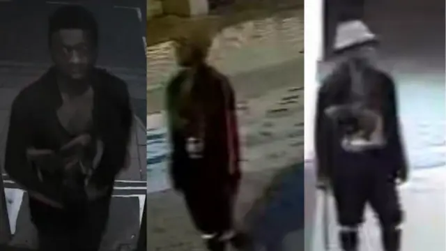 Three CCTV images of men