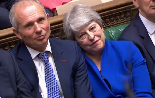 May sitting next to her de-facto deputy David Lidington