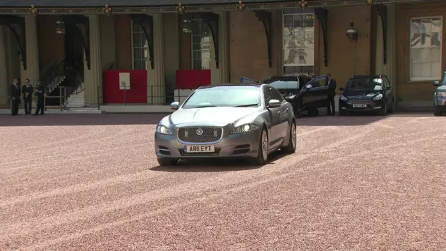 The armoured Jaguar is poised to whisk the new PM to Downing Street