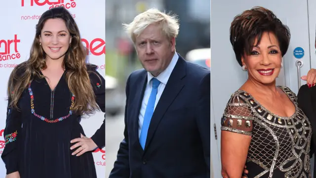 Kelly Brook, Boris Johnson and Dame Shirley Bassey