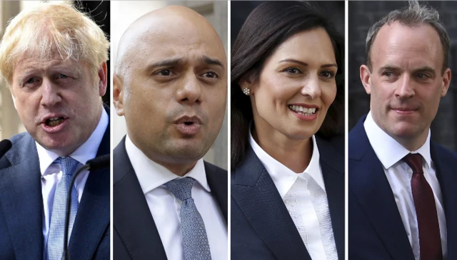 Boris Johnson, Sajid Javid, Priti Patel, Dominic Raab