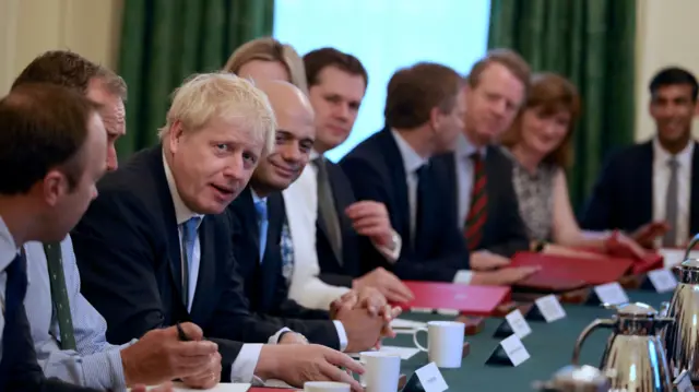 Boris Johnson at cabinet meeting