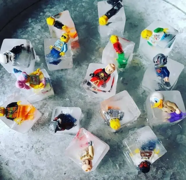 Toys frozen in ice