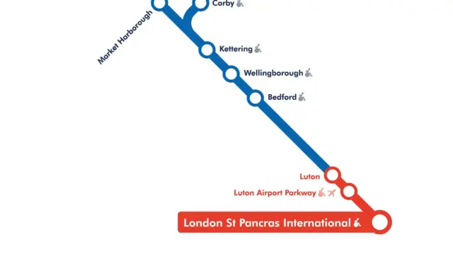 Map of railway closure