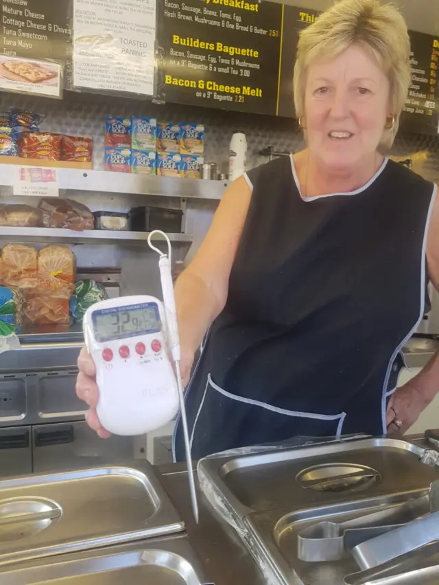 Anne working in a snack van