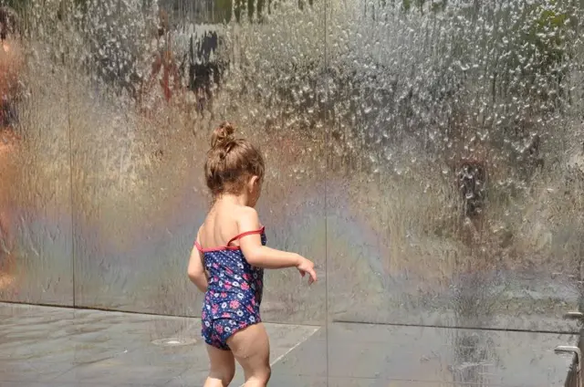 Bristol kids in the fountains in summer