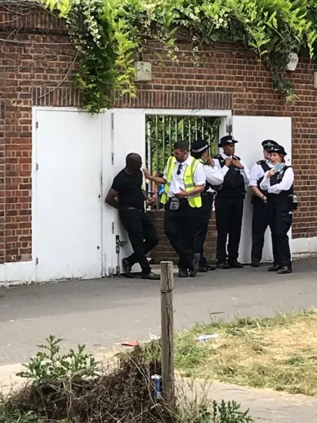 Police at Brockwell Lido