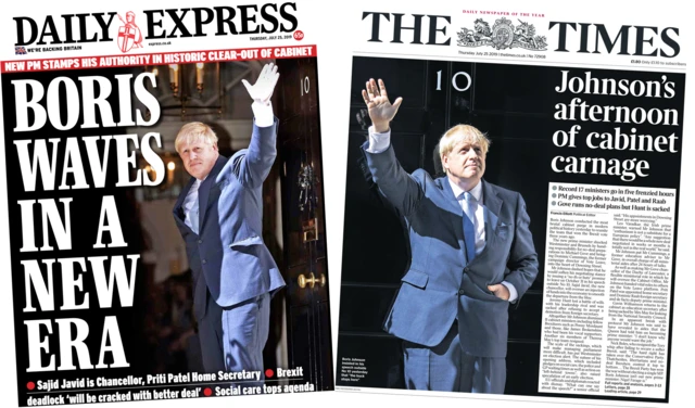 Daily Express and Times front pages