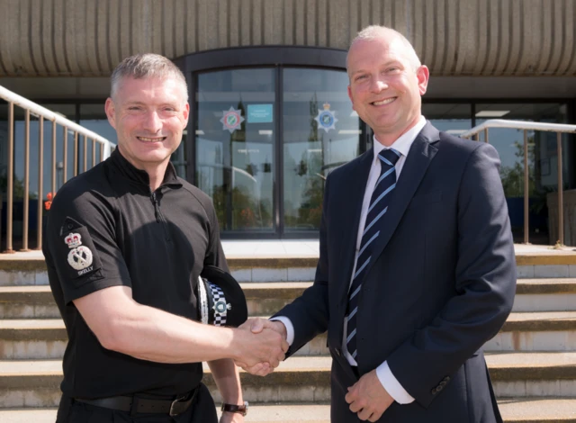 Lincolnshire Police Chief Constable Bill Skelly and Lincoln College Group Managing Director James Foster