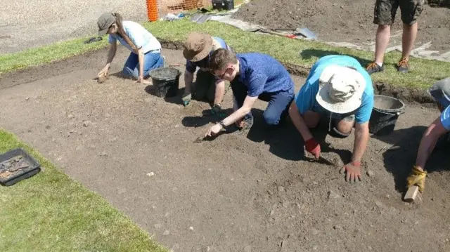 Archaeologists working at the castle this week