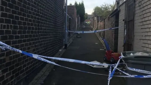 Cordoned off alleyway off Sun Street