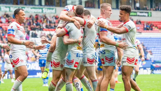 St Helens celebrate