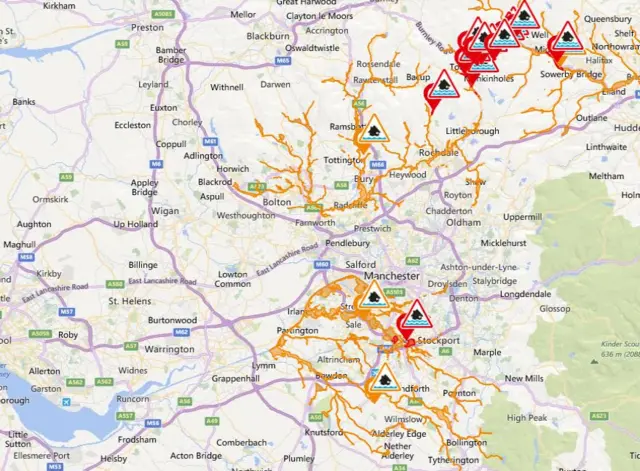 Greater Manchester flood warnings