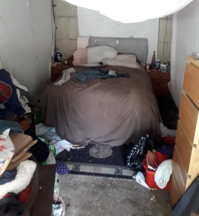 Bed in the garage