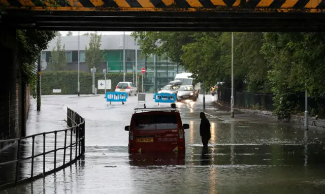 Flooding in Manchester on Sunday