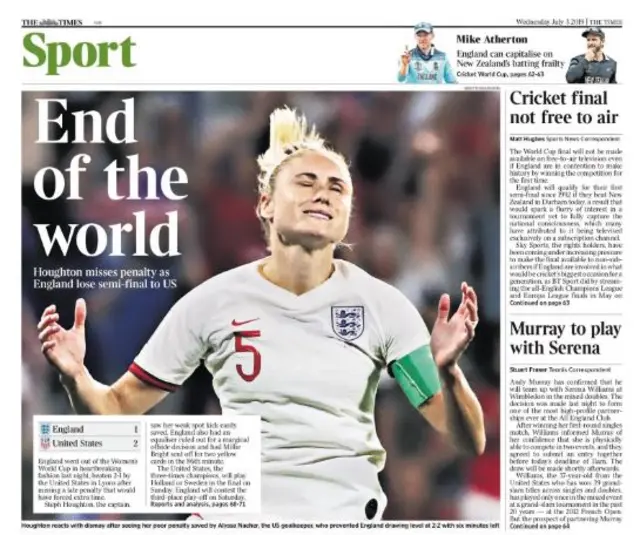 The Times back page