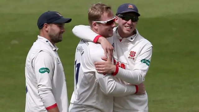 Simon Harmer is now on 49 Championship wickets for the season - four clear of Warwickshire's Jeetan Patel