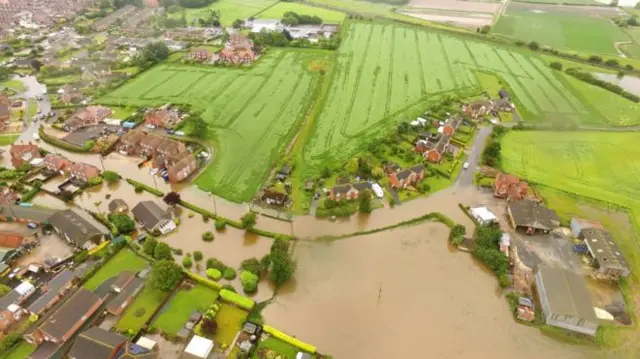 wainfleet flood view from the sky