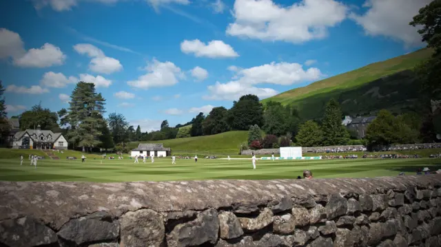 Sedbergh School in the sunshine on the final day of their first-ever first-class fixture