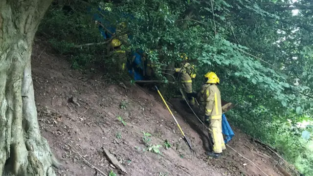 Firefighters on the slope