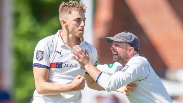 Yorkshire's Ben Coad and Adam Lyth