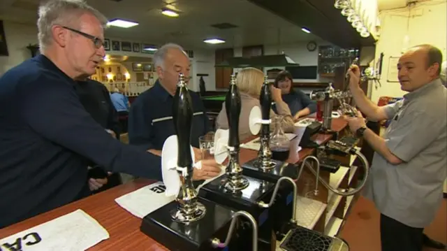 The bar at Baddeley Green Working Men’s Club