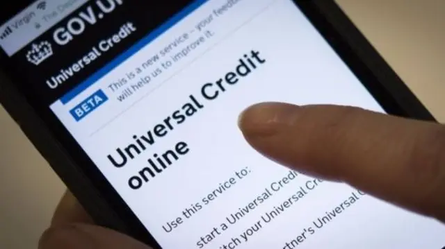 Universal credit form on phone