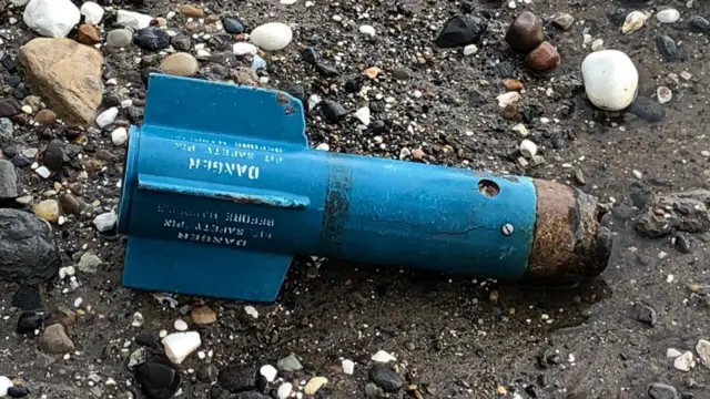 A piece of suspected ordnance