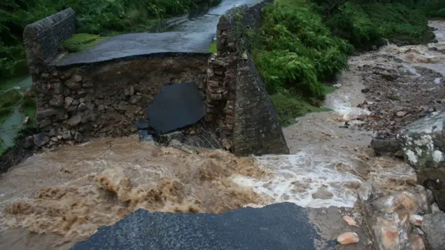 The damaged bridge