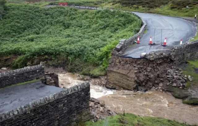 Collapsed bridge