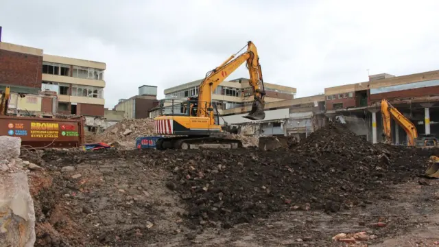 Demolition work on precinct