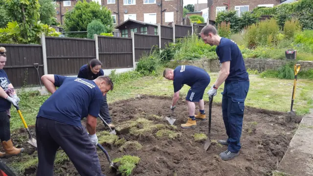 People working in the garden