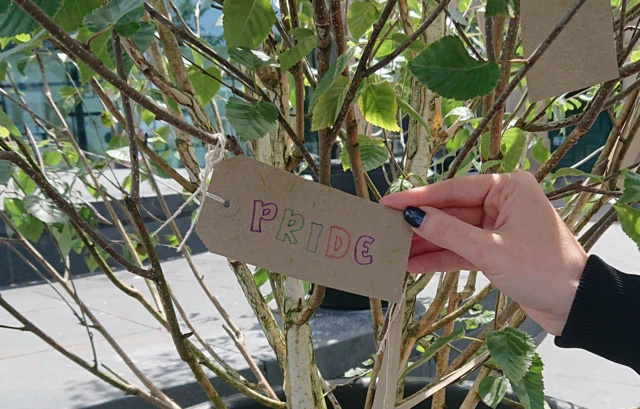 The word 'Pride' written on a note